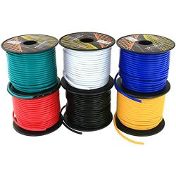 16 Gauge Low Voltage Primary Wire 6 Roll Color Pack 100 ft Roll (600 feet Total) Copper Clad Aluminum Cable for 12 Volt Car Stereo Amplifier Remote Trailer Harness Wiring. Also in 4 or 10 Color Set