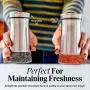 Premium Salt and Pepper Shakers with Adjustable Pour Holes - Elegant Stainless Steel Salt and Pepper Dispenser - Perfect for Himalayan, Kosher and Sea Salts - Spices Premium Salt and Pepper Shakers with Adjustable Pour Holes - Elegant Stainless Steel Salt and Pepper Dispenser - Perfect for Himalayan, Kosher and Sea Salts - Spices