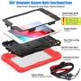SEYMAC stock Case for iPad Mini 5 Case, Shock-Proof [Full-Body] Case with 360 Rotating Stand [Pencil Holder] [Screen Protector] Hand Strap for Mini 5th/4th Generation (Black+Red)