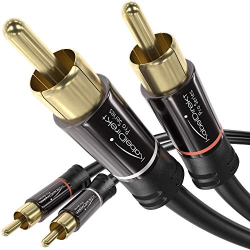 KabelDirekt – RCA Stereo Cable, Cord (15 feet Long, Dual 2 x RCA Male to 2 x RCA Male Audio Cable, Digital & Analogue, Double-Shielded, Pro Series) Supports (Amplifiers, AV Receivers, Hi-Fi)