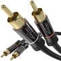 KabelDirekt – RCA Stereo Cable, Cord (15 feet Long, Dual 2 x RCA Male to 2 x RCA Male Audio Cable, Digital & Analogue, Double-Shielded, Pro Series) Supports (Amplifiers, AV Receivers, Hi-Fi)