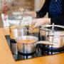 Electric Cooktop, Built-in Ceramic Cooktop Hard Wired, 220-240V Electric Stove Top with 4 Burners, 9 Heating Level, Knob Control, Auto Shut Down Protection