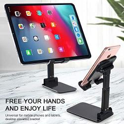 Cell Phone Stand, Angle Height Adjustable Cell Phone Stand for Desk, Foldable Cell Phone Holder, Cradle, Dock, Tablet Stand, Case Friendly Compatible with All Mobile Phone/iPad/Kindle/Tablet