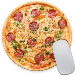 Smooffly Pizza Round Mouse Pad, Pepperoni Pizza Mouse Pad, Teenager Mouse Pad, Pizza Coaster, Food Mouse Pad, Food Coaster
