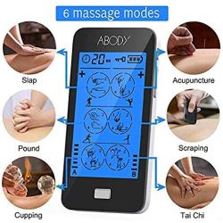 TENS Unit, EMS Muscle Stimulator, Abody Rechargeable Pulse Massager Machine with Touch Screen & 2 Channels 24 Modes & 10 Electrodes Pads, Relief Pain for Back, Neck, Arms, Legs