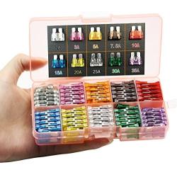 GlowGeek 100pcs Assorted Auto Car Truck Standard Blade Fuse Assortment 2A 3A 5A 7.5 A 10A 15A 20A 25A 30A 35A Car Boat Truck SUV Automotive Replacement Fuses