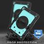 SEYMAC stock Case for iPad 6th/5th Generation, [Full-Body] & [Shock-Proof] Protective Case with 360 Degrees Rotating Stand & Strap for iPad 5th/6th/ Air 2/ Pro 9.7 (SkyBlue+Black)