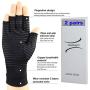 2 Pairs Arthritis Gloves,Copper Compression Arthritis Gloves,Fingerless Hand Gloves for Women and Men,Carpal Tunnel, RSI Osteoarthritis,Computer Typing, and Everyday Support (Black, Small)