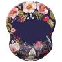 BOSOBO Ergonomic Mouse Pad with Gel Wrist Rest Support, Art Design Floral Wrist Rest Mousepad Pain Relief Flowers Mouse Mat for Office Home Computer Laptops Working Gaming Women Men, Non-Slip PU Base