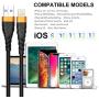 3 Pack 6Ft Lightning Cable, OIITH [ MFI Certified ] iPhone Charging Cord 6 Feet, Long 6-Foot iPhone Cable Compatible with iPhone 12 Mini 12 Pro Max 11 Pro MAX XS Xr X 8 Plus 7 Plus 6s Plus 5s iPad