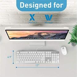 Macally Ultra-Slim USB Wired Keyboard with Number Keypad for Apple Mac Pro, MacBook Pro/Air, iMac, Mac Mini, Laptop Computers, Windows Desktop PC Laptops, Silver (SLIMKEYPROA)
