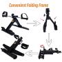 Hausse Folding Exercise Peddler Portable Pedal Exerciser for Legs and Arms, with 2 Massage Rollers, Upgrade Medical Folding Pedal Exerciser with Electronic Display, Black