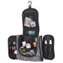 DMJSL Womens Medium Ladies Toiletry Travel Bag Hanging Toiletry Bag – Travel Makeup Organizer and Cosmetic Case, Travel Bag Organizer Toiletry TSA Approved, Black Leopard Print