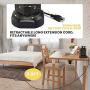 9.8ft Power Strip Tower JACKYLED Surge Protector Electric Charging Station with 13A 6 AC 4 USB Ports Heavy Duty Extension Cord for Home Office Computer Nightstand Laptop Phone Black