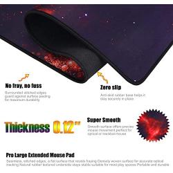 GDBT Extended Gaming Mouse pad with Stitched Edges,Large Mouse mat,Non-Slip Rubber Base,Waterproof Keyboard Pad,Desk Pad for Premium-Textured,3mm Thick Home Office Desk mat for Gamer,800x400,Skyfire