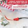 10 Ft Outdoor Candy Cane Extension Cord - 16/3 SJTW Durable Electrical Red & White Cable - Great for Powering Outdoor Christmas Decorations