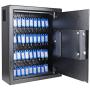 40 Keys Steel Safe Cabinet with Digital Lock - Electronic Key Safe Wall Mount with Drop Slot for Key Returns and Safe Storage - Black