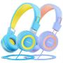 Kids Headphones with Microphone 2 Pack, Mpow CH8 Wired On Ear Headphones for Kids with 91dB Volume Limit, Online Schooling Headsets with Sharing Splitter for Boys Girls Children School Travel