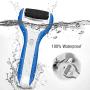 Waterproof Electric Foot Scrubber Pedicure Foot File Callus Remover Hard Skin Remover for Feet Heels and Dead Skin with 3 Roller Heads (Blue)