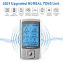 NURSAL EMS TENS Unit Muscle Stimulator with Continuous Stimulation, Rechargeable Electronic Pulse Massager with 8 Pads for Arthritis, Muscle Stiffness Pain Relief