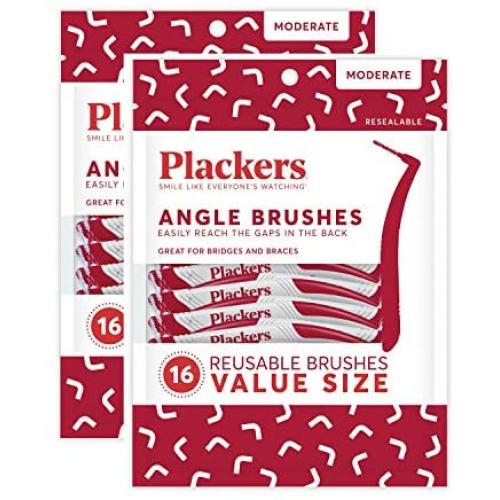 Plackers Interdental Brush RA, 16 Count (Pack of 2)