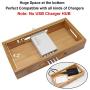 Bamboo Charging Station Organizer for Multiple Devices & Wood Desktop Docking Charging Stand Such As Cell Phone, Tablets, Phone Case and Watch Stand - Pezin & Hulin