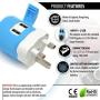 UK, Ireland, Dubai Travel Plug Adapter by OREI with Dual USB - USA Input + Surge Protection - Type G - (U2U-7), Will Work with Cell Phones, Camera, Laptop, Tablets, iPad, iPhone and More