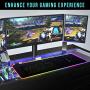 Large RGB Gaming Mouse Pad - 14 Light Modes Extended Computer Keyboard Mat with Durable Stitched Edges and Non-Slip Rubber Base, High-Performance Mouse Pad Optimized for Gamer 31.5X 11.8in
