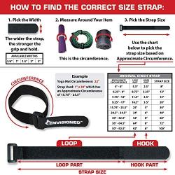 Reusable Cinch Straps 2'' x 20'' - 6 Pack, Multipurpose Strong Gripping, Quality Hook and Loop Securing Straps (Black)