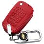 Genuine Leather Car Key Cover Suit for Chevrolet Camaro Cruze Volt Spark Equinox Malibu Sonic Flip Remote Shell Coverkey fob cover key holder 5 button