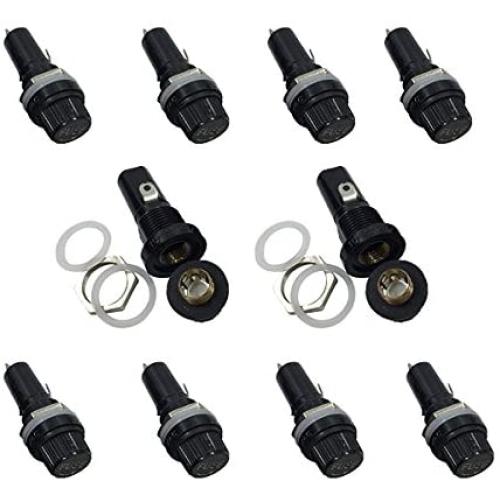 10Pcs/lot Panel Mount Screw Cap 6X30mm Fuse Holder Case Glass Tube Fuse For Radio Auto Stereo