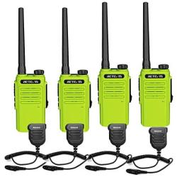 Retevis RT47 IP67 Waterproof Walkie Talkies for Adults Long Range, Rechargeable Two Way Radios Portable,VOX Handfree 2 Way Radios for Outdoor Hunting Fishing (Green,4 Pack)