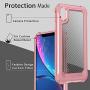 iPhone XR Case with [ Screen Protector Tempered Glass x2Pack] SUPBEC Protective Phone Cover with Silicone PC+TPU Shockproof Rubber Heavy Duty Case for iPhone XR Cases-Clear Rose Gold