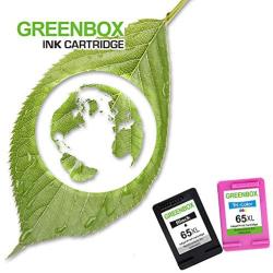 GREENBOX Remanufactured Ink Cartridge 65 Replacement for HP 65XL 65 XL N9K04AN for HP Envy 5055 5052 5058 DeskJet 3755 2655 3720 3721 3722 3723 3752 3730 3758 2652 2624 2622 (1 Black 1 Tri-Color)