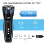 donlix Electric Shaver for Men Razor Mens Shavers 8500 RPM Head Cordless Rechargeable Waterproof 2 in 1 Beard Trimmer Wet and Dry Blue