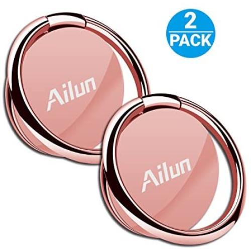 Ailun Phone Ring Stand Holder 2Pack Compatible with iPhone 12 Pro Mini Pro Max X 8 7 6 6s Plus Galaxy S9 S8 Plus and More Universal 360°Rotation Cellphone Finger Ring Kickstand Grip Rosegold