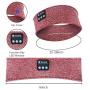 Sleep Headphones Bluetooth Headband,Upgrage Soft Sleeping Wireless Music Sport Headbands, Long Time Play Sleeping Headsets with Built in Speakers Perfect for Workout, Running, Yoga (Wine Red)