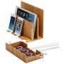 G.U.S. Personalized Monogrammed Multi-Device Charging Station Dock & Organizer - Multiple Finishes Available. for Laptops, Tablets, and Phones - Strong Build, Eco-Friendly Bamboo