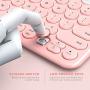 Bluetooth Keyboard, Jelly Comb Multi-Device Universal Bluetooth Rechargeable Keyboard with Integrated Stand for iPad Tablet Smartphone PC MacBook Android iOS Windows Devices-B046 (Pink)
