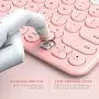 Bluetooth Keyboard, Jelly Comb Multi-Device Universal Bluetooth Rechargeable Keyboard with Integrated Stand for iPad Tablet Smartphone PC MacBook Android iOS Windows Devices-B046 (Pink)