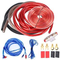 2800W 4 Guage Amplifier Installation Wiring Kit Subwoofer Wiring Kit with RCA Interconnect and Speaker Wire Car Audio Subwoofer Wire AMP Wiring Auto Audio Cables