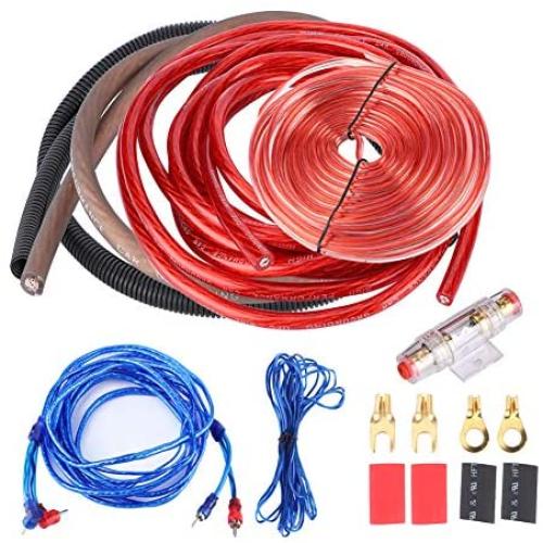 2800W 4 Guage Amplifier Installation Wiring Kit Subwoofer Wiring Kit with RCA Interconnect and Speaker Wire Car Audio Subwoofer Wire AMP Wiring Auto Audio Cables