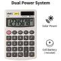 Calculator, Deli Standard Function Basic Calculators, Solar Battery Dual Power Office Calculator with Cover, Metal Panel