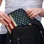 American Flag Electronic Organizer Compact Travel Cable Organizer Bag Pouch