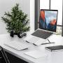 Portable Laptop Stand for Desk - OMOTON LA02 Adjustable Foldable Aluminum Laptop Hoder Riser, Compatible with MacBook Air, MacBook Pro, HP, Dell, Lenovo and More (Up to 15.6 ), Black