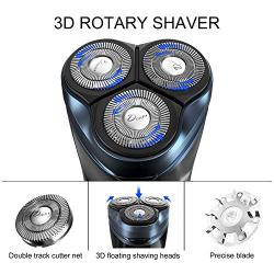 donlix Electric Shaver for Men Razor Mens Shavers 8500 RPM Head Cordless Rechargeable Waterproof 2 in 1 Beard Trimmer Wet and Dry Blue
