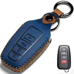 Dedicated Car Key Fob Cover, Suit for Keyless Control for 2017-2020 RAV4 Camry Corolla C-HR Highlander Tacoma Highlander 4Runner Tundra Prius etc (A Style, Blue) … …