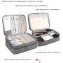 Kernorv Travel Cable Organizer Bag, Three-Layer Electronics Accessories Organizer Bag for Cables, Chargers, Power Bank, Mouse,iPad, Phone, Kindle, SD Card, Wires, Cords, and Accessories (Grey)