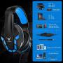 Kikc Gaming Headset with Mic for PS4, PS5, Xbox, PC, Switch, Controllable Volume Gaming Headphones with Soft Earmuffs for Mobile Phone, iPad, and Notebook, 40mm Drivers, 3.5 mm Audio Jack-Blue…