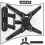 FOZIMOA Full Motion TV Wall Mount Bracket for 28-80 inch Flat Curved TVs, up to 110 lbs and VESA 600x400mm, with Tilt and Swivel Articulating Arms - Single Stud Install